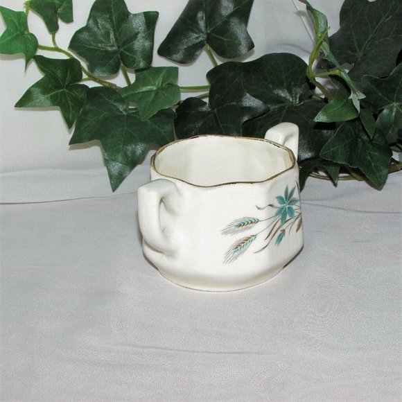Georgian China Canadian Wheat Vintage Creamer & Sugar Bowl Set Cottagecore - Picture 5 of 11